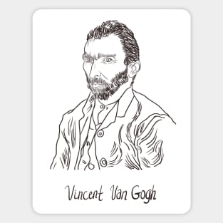 Vincent Van Gogh Self Portrait sketch gift Magnet